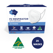 Load image into Gallery viewer, P2 Australian Made 4-Layer Face Mask with Earloops - 25 Pack