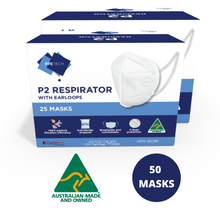 Load image into Gallery viewer, Australian Made 4-Layer Face Mask with Earloops - 50 Pack