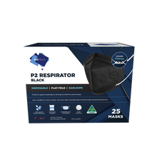 Load image into Gallery viewer, Australian Made Black P2 4-Layer Face Mask with Earloops - 600 Carton