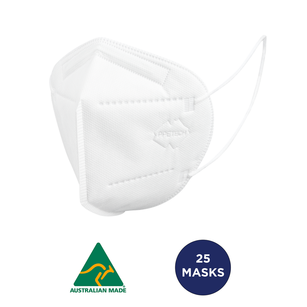 P2 Australian Made 4-Layer Face Mask with Earloops - 25 Pack