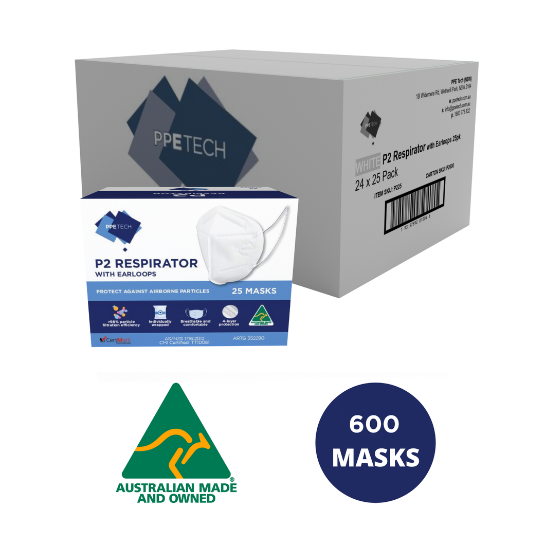 Australian Made 4-Layer Face Mask with Earloops - 600 Carton