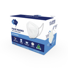 Load image into Gallery viewer, Australian Made 4-Layer Face Mask with Earloops - 50 Pack

